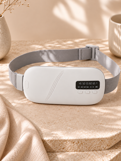 Ceinture menstruelle chauffante Solina blanche, vue de face