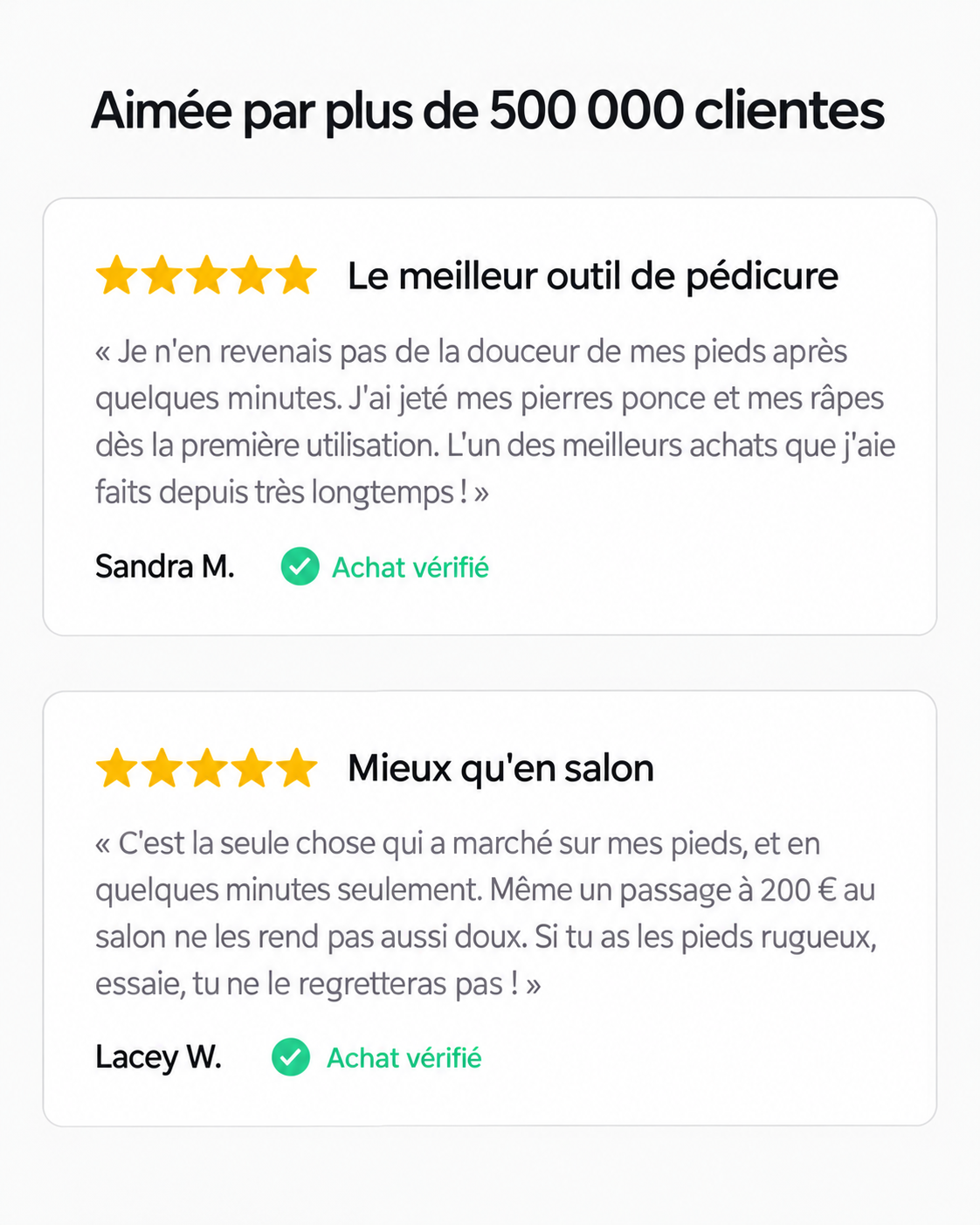 Deux avis clientes 5 étoiles sur la râpe Solina