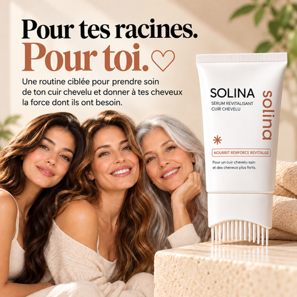 Serum cuir chevelu Solina avec applicateur brosse massante, pour tes racines pour toi