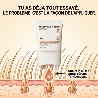 Schema du serum Solina qui atteint le follicule la ou les autres serums n'arrivent pas