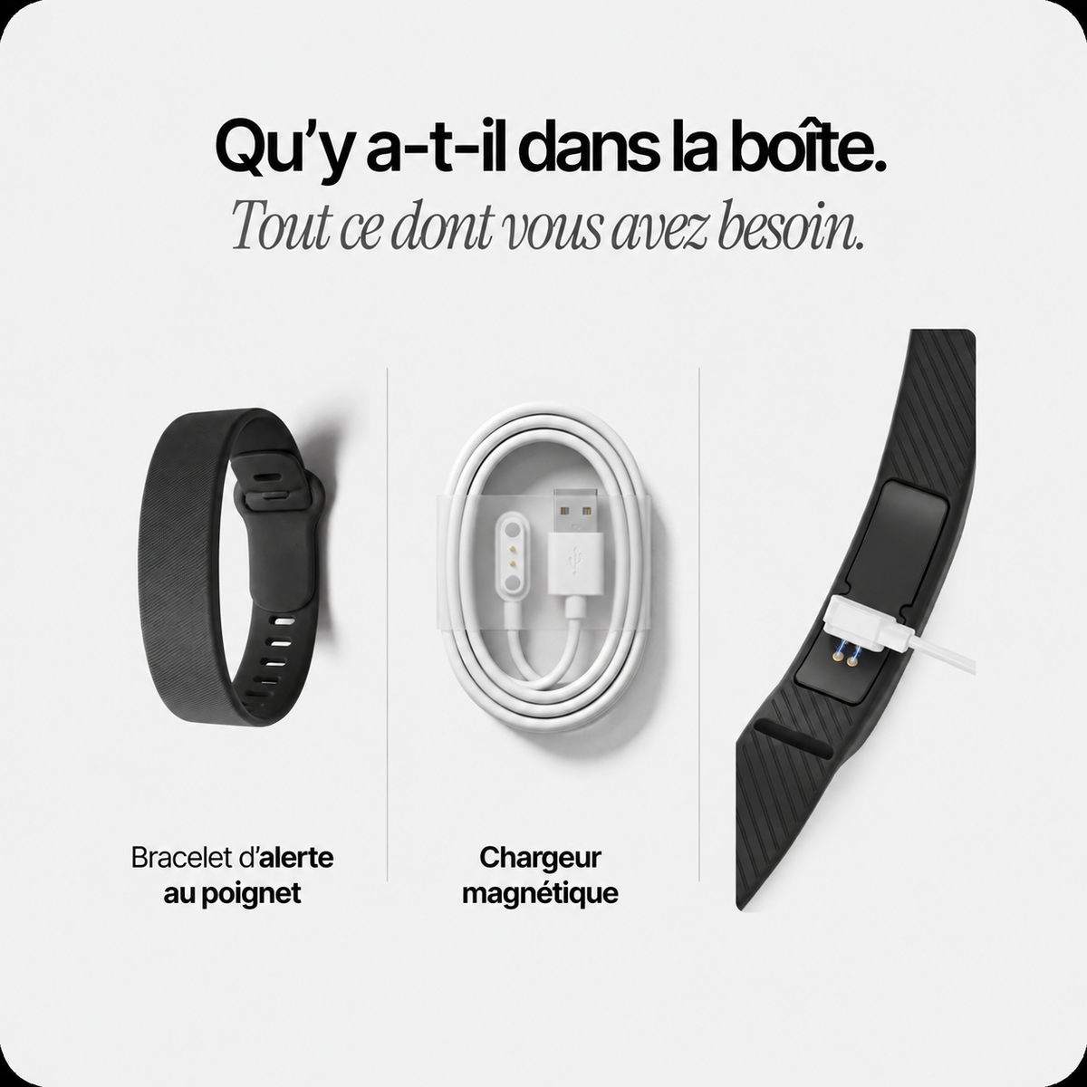 Bracelet Reveil Silencieux Solina - contenu de la boite
