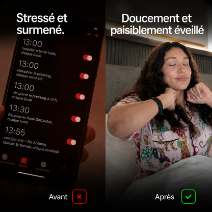 Bracelet Reveil Silencieux Solina - avant apres