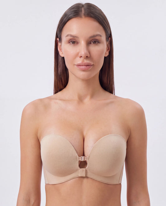Soutien-gorge strapless Solina coloris nude, fermeture frontale